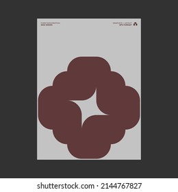 Swiss-style inspired poster design graphics layout made with Helvetica typography and minimalist geometric forms and abstract vector shapes. 