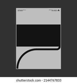 Swiss-style inspired poster design graphics layout made with Helvetica typography and minimalist geometric forms and abstract vector shapes. 