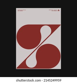 Swiss-style inspired poster design graphics layout made with Helvetica typography and minimalist geometric forms and abstract vector shapes. 
