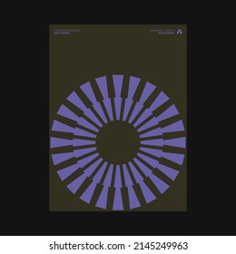 Swiss-style inspired poster design graphics layout made with Helvetica typography and minimalist geometric forms and abstract vector shapes. 