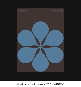Swiss-style inspired poster design graphics layout made with Helvetica typography and minimalist geometric forms and abstract vector shapes. 