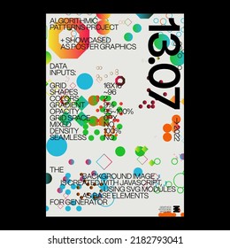 Swiss-style inspired poster design graphics layout made with Helvetica typography and minimalist geometric forms and abstract vector shapes. 