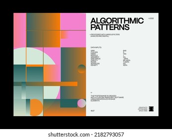 Swiss-style inspired poster design graphics layout made with Helvetica typography and minimalist geometric forms and abstract vector shapes. 