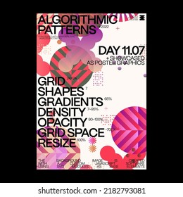 Swiss-style inspired poster design graphics layout made with Helvetica typography and minimalist geometric forms and abstract vector shapes. 