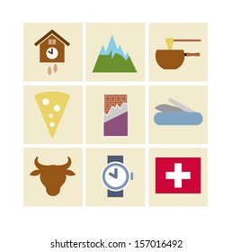 Swiss-Themed Icon Set