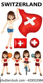 Swistzerland representative and many sports illustration
