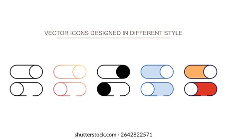 Diseño de icono de barra de interruptores con fondo blanco