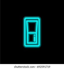 Switch blue glowing neon ui ux icon. Glowing sign logo vector