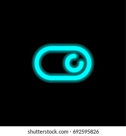 Switch blue glowing neon ui ux icon. Glowing sign logo vector