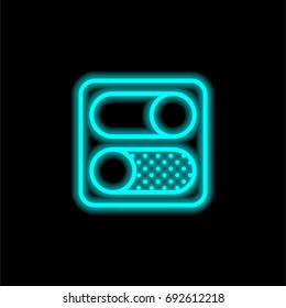 Switch blue glowing neon ui ux icon. Glowing sign logo vector
