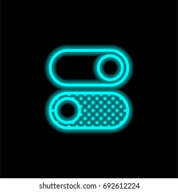 Switch blue glowing neon ui ux icon. Glowing sign logo vector