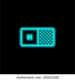 Switch blue glowing neon ui ux icon. Glowing sign logo vector
