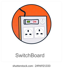 Switch Board and circuit icon concept