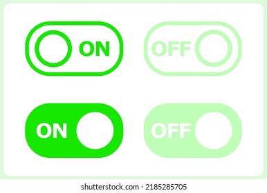 Schaltflächensymbol ein- und ausschalten. Vektorgrafik für Anwendungen und Web