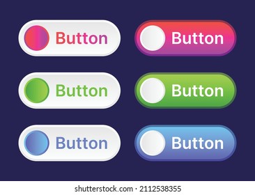 Switch Button Icon Set Colorful Design Stock Vector (Royalty Free ...