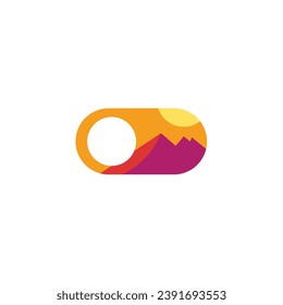 a switch button logo with a landscape photo, has the meaning for today's break