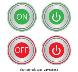 Switch button on off.Vector illustration.