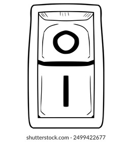 switch button turn on and off illustration hand drawn outline isolated vector