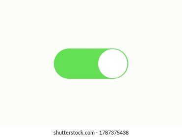 Switch button. White-green vector illustration