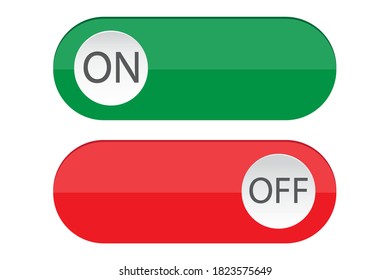Switch buttons. Lines turn on and off. Control sliders. Vector illustration.
