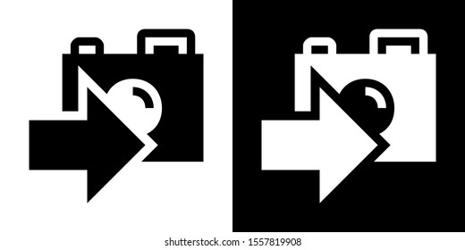 Switch Camera. Glyph Icon in White and Black Version.