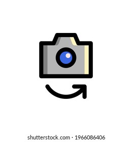 Switch Camera User Interface Outline Icon Logo Vector Illustration
