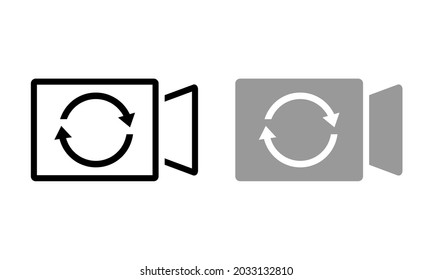 Switch camera video form fornt to back. Illustration vector