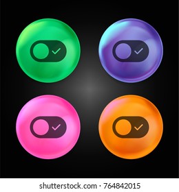 Switch crystal ball design icon in green - blue - pink and orange.