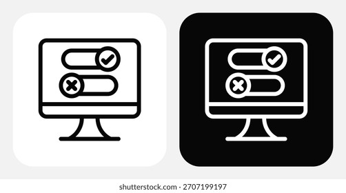 Conjunto de iconos monocromo dual del interruptor