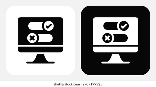 Conjunto de iconos monocromo dual del interruptor