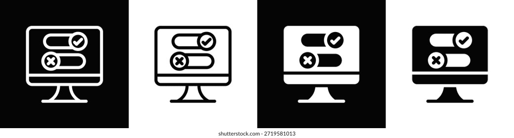 Conjunto de iconos monocromo dual del interruptor