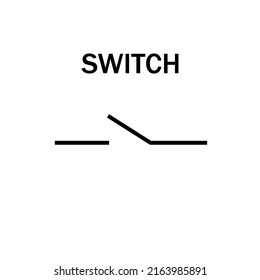 Switch electrical circuit symbols on white background, vector illustration