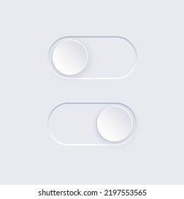 Switch element button. Enable disable toggle symbol. On off mode icon for application. Active, inactive or power digital indicator. Frontend control realistic vector illustration on white background..