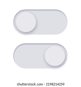 Switch element button. Enable disable toggle symbol. On off mode icon for application. Active, inactive or power digital indicator. Frontend control realistic vector illustration on white background.. svg