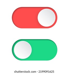 Switch element button. Enable disable toggle symbol. On off mode icon for application. Active, inactive or power digital indicator. Frontend control realistic vector illustration on white background..