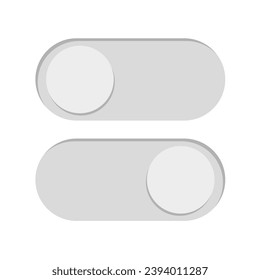 Switch element button. Enable disable toggle symbol. On off mode icon for application. Active, inactive or power digital indicator. Frontend control realistic vector illustration on white background.