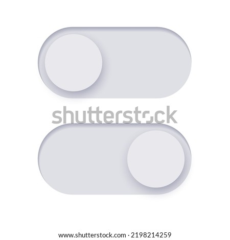 Switch element button. Enable disable toggle symbol. On off mode icon for application. Active, inactive or power digital indicator. Frontend control realistic vector illustration on white background..