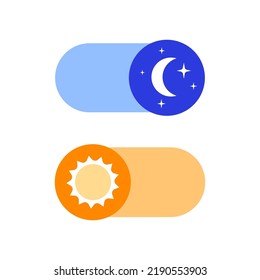 Switch element button for light or dark theme. Digital toggle symbol. Day night mode icon for application. Indicator for smartphone. Frontend control realistic vector illustration on white