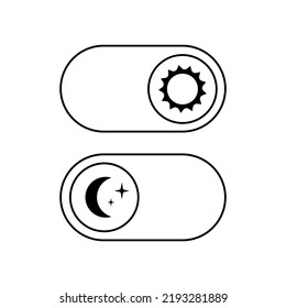 Switch element button for light or dark theme. Digital toggle symbol. Day night mode icon for application. Indicator for smartphone. Frontend control realistic vector illustration on white