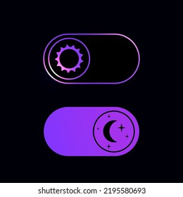 Switch element button for light or dark theme. Digital toggle symbol. Day night mode icon for application. Indicator for smartphone. Frontend control realistic vector illustration on black