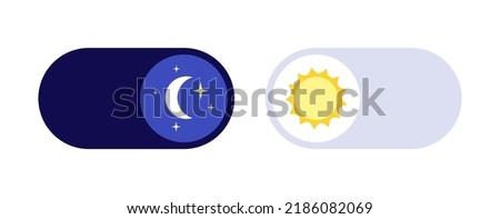 Switch element button for light or dark theme. Digital toggle symbol. Day night mode icon for application. Indicator for smartphone. Frontend control realistic vector illustration on white