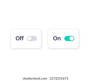 Switch element button for on or off mode. Digital toggle symbol. Enable or disable icon for application.Indicator for smartphone. Setting button. UI element vector illustration on white background.