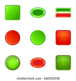Switch element icons set. Cartoon illustration of 9 switch element vector icons for web