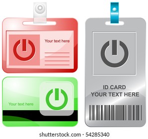 Switch element. Vector id cards.