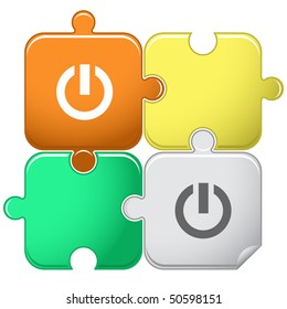 Switch element. Vector puzzle.