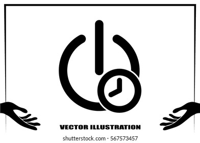 Switch energy timer icon vector.