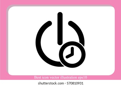 Switch energy timer icon vector.