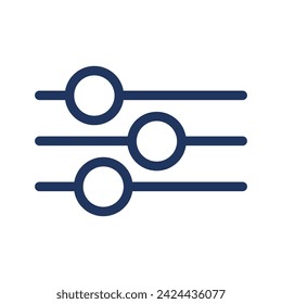 Switch equalizer mixer filter balance panel. Audio control system, abstract techno element for modern and retro technological design. Simple color vector pictogram isolated on white background