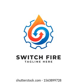 Switch Fire Installation Logo Vector Icon Illustration