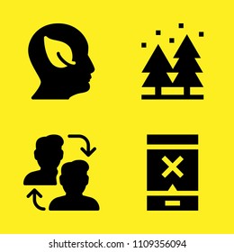 switch, forest, profile and gps vector icon set. Sample icons set for web and graphic design